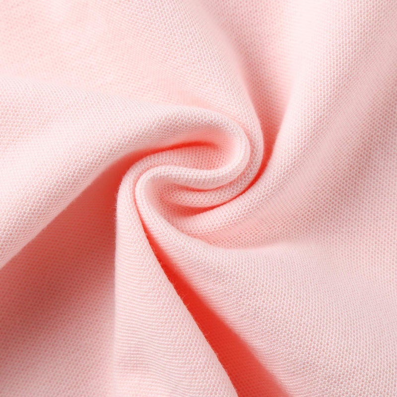 CUNYI Boys' Solid Color Cotton Pique Polo Uniform Shirts Short Sleeve, Light Pink, 140 - Image 5